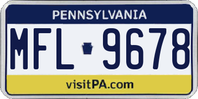 PA license plate MFL9678