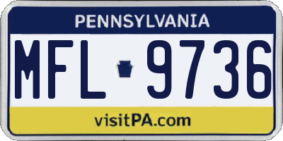 PA license plate MFL9736