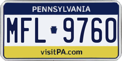PA license plate MFL9760