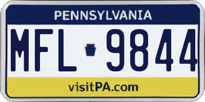 PA license plate MFL9844