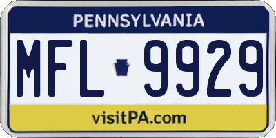 PA license plate MFL9929