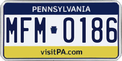 PA license plate MFM0186