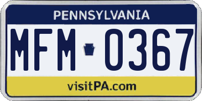 PA license plate MFM0367