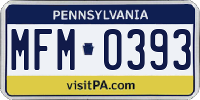 PA license plate MFM0393