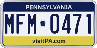 PA license plate MFM0471