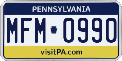 PA license plate MFM0990