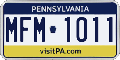 PA license plate MFM1011