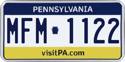 PA license plate MFM1122