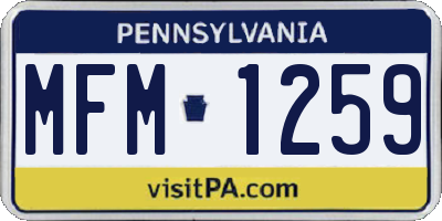PA license plate MFM1259
