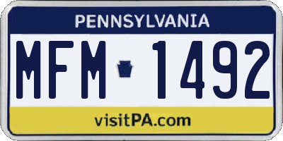 PA license plate MFM1492
