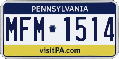 PA license plate MFM1514