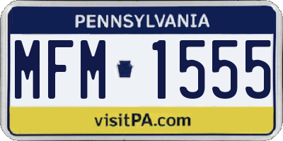 PA license plate MFM1555
