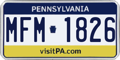 PA license plate MFM1826