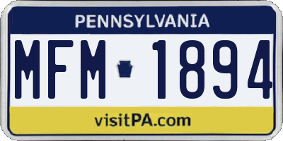 PA license plate MFM1894