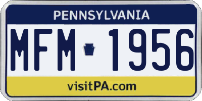 PA license plate MFM1956