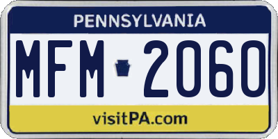 PA license plate MFM2060