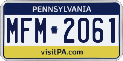 PA license plate MFM2061