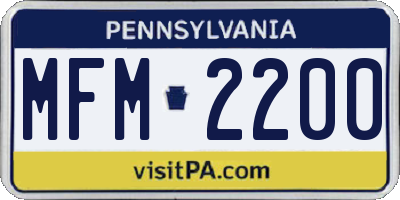 PA license plate MFM2200