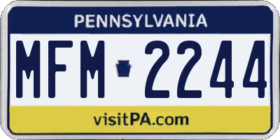 PA license plate MFM2244