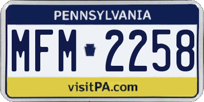 PA license plate MFM2258