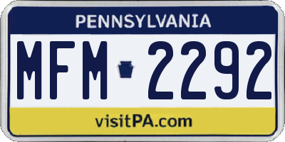 PA license plate MFM2292