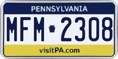 PA license plate MFM2308