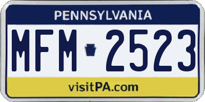 PA license plate MFM2523