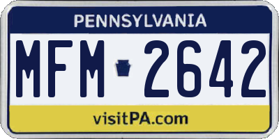 PA license plate MFM2642