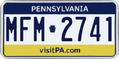 PA license plate MFM2741
