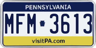 PA license plate MFM3613