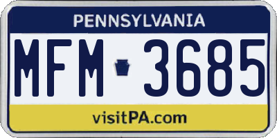 PA license plate MFM3685
