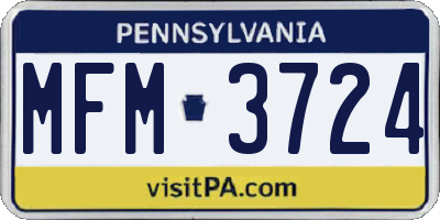 PA license plate MFM3724