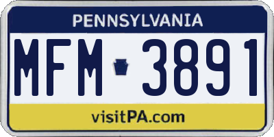 PA license plate MFM3891