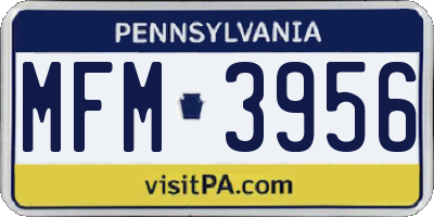 PA license plate MFM3956