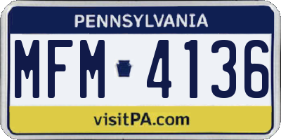 PA license plate MFM4136