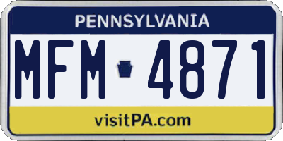 PA license plate MFM4871