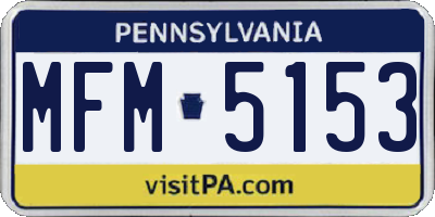 PA license plate MFM5153