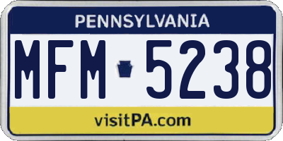 PA license plate MFM5238