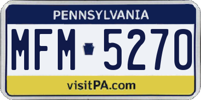 PA license plate MFM5270