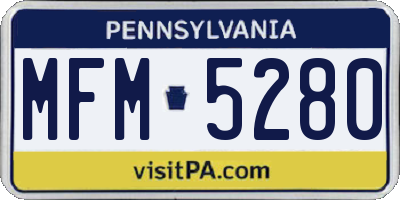 PA license plate MFM5280