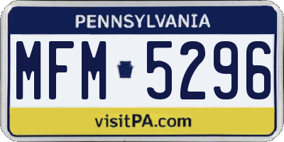 PA license plate MFM5296