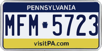 PA license plate MFM5723