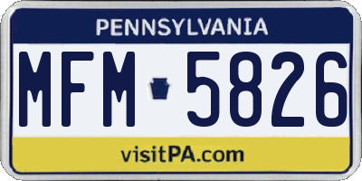 PA license plate MFM5826