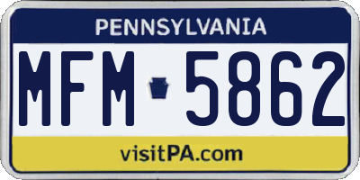 PA license plate MFM5862