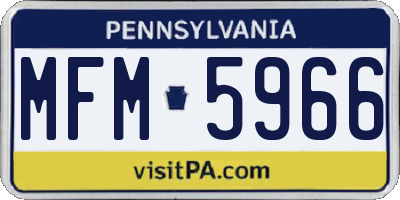 PA license plate MFM5966
