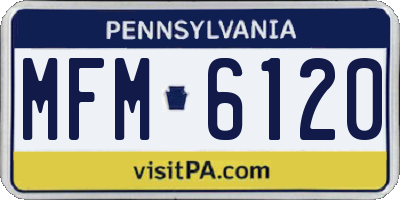 PA license plate MFM6120