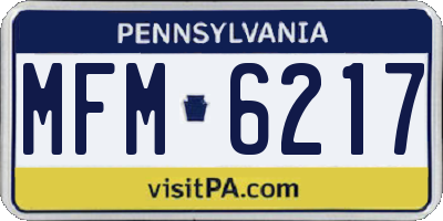 PA license plate MFM6217