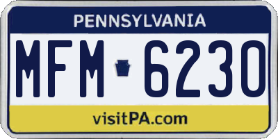 PA license plate MFM6230