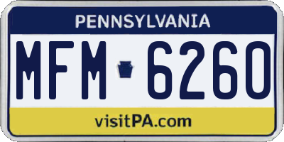 PA license plate MFM6260