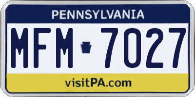 PA license plate MFM7027